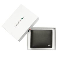 LACOSTE Herren Geldbörse, echtes Leder - M Billfold Coin, 9,5x11,5x3cm (HxLxB) Schwarz