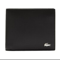 LACOSTE Mens Wallet, Genuine Leather - M Billfold Coin, 9,5x11,5x3cm (HxLxW) Black