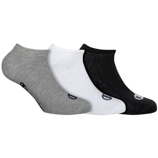 Champion Unisex Socks, 3 Pairs - Sneaker socks, No Show Socks Legacy black/grey/white EU 35-38 (UK 3-5)