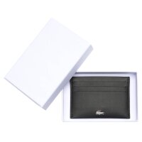 LACOSTE Herren Kreditkartenhülle, echtes Leder - Credit Card Holder, 7,5x11x1cm (HxLxB) Schwarz