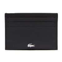 LACOSTE Mens Credit Card Holder, genuine leather - Credit Card Holder, 7,5x11x1cm (HxLxW) Black