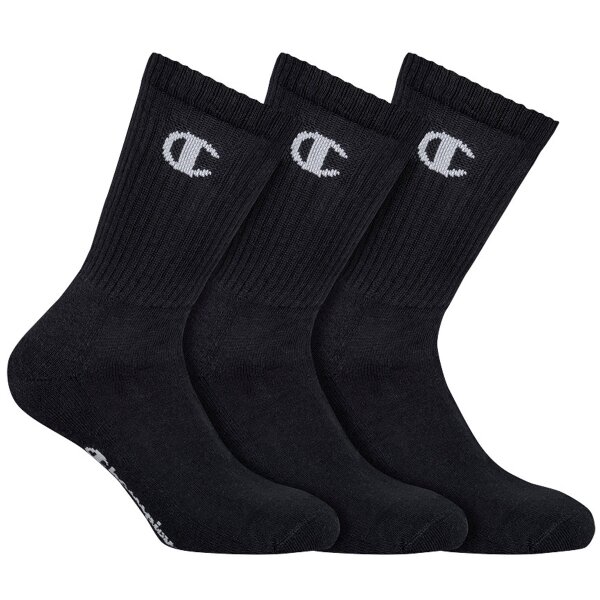 Champion Unisex Socks, 3 Pairs - Crew Socks Legacy black EU 35-38 (UK 3-5)