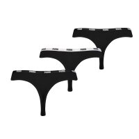 PUMA Ladies Iconic String, Pack of 3 - Soft Cotton Stretch Black M (Medium)