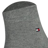 TOMMY HILFIGER Mens Quarter Socks, 2-pack - Sneaker, Plain, 39-49 Grey 39-42