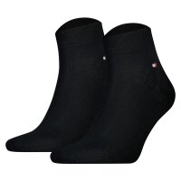 TOMMY HILFIGER Herren Quarter Socken, 2er Pack - Sneaker, Unifarben, 39-49 Schwarz 39-42