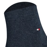 TOMMY HILFIGER Mens Quarter Socks, 2-pack - Sneaker, Plain, 39-49 Blue 39-42