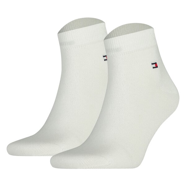 TOMMY HILFIGER Herren Quarter Socken, 2er Pack - Sneaker, Unifarben, 39-49 Weiß 39-42