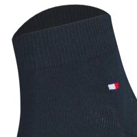 TOMMY HILFIGER Mens Quarter Socks, 2-pack - Sneaker, Plain, 39-49 Dark Blue/Red 43-46