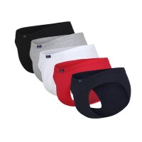 TOM TAILOR Mens Brief, 5-pack - Mini Brief, Basic, plain Blue/White/Red M (Medium)