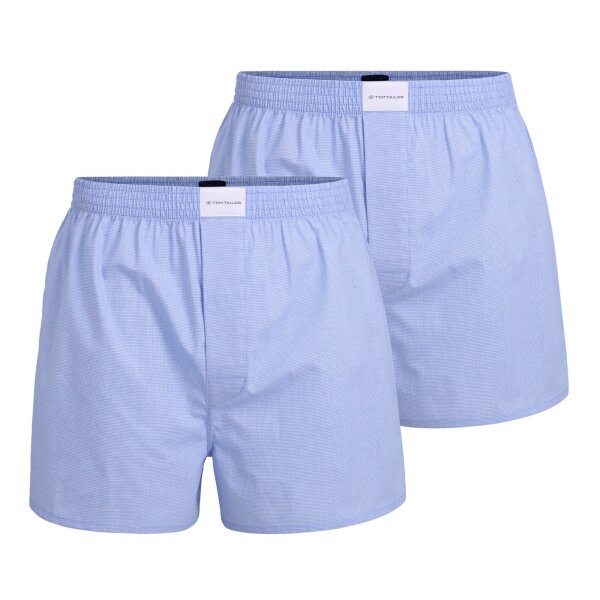 TOM TAILOR Herren Web-Boxershorts, 2er Pack - Pure Cotton, Westside C, kariert Blau M