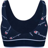 Champion Damen Bustier - Seamless Bralette, Allover-Logo Blau XS