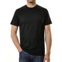 RAGMAN Herren T-Shirt 2er Pack - 1/2 Arm, Unterhemd, Rundhals Schwarz M