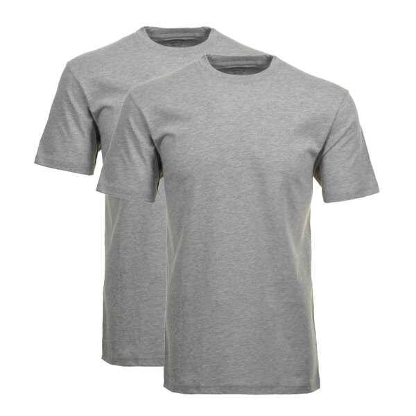 RAGMAN Herren T-Shirt 2er Pack - 1/2 Arm, Unterhemd, Rundhals Grau XL