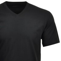 RAGMAN Herren T-Shirt 2er Pack - 1/2 Arm, Unterhemd, V-Neck Schwarz S
