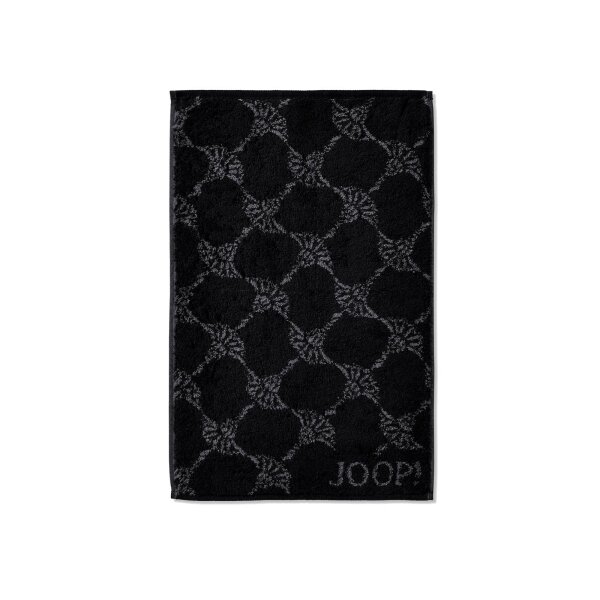 JOOP! Gästetuch Classic Cornflower Frottierkollektion - Walkfrottier Schwarz 30x50cm