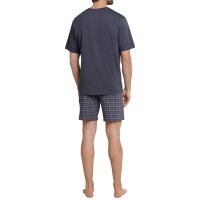 SCHIESSER mens pyjama set - 2-piece, shorty, short, V-neck, plain/checked