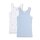 s.Oliver Mädchen Unterhemd 2er Pack - Shirt ohne Arme, Hemd, Feinripp, Cotton Stretch Blau/Weiß 140