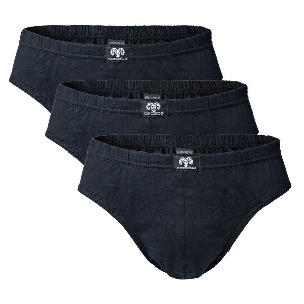 CECEBA Mens Brief, 3-pack - Sport Brief, Basic, Cotton, M-8XL, plain Black XXL (XX-Large)