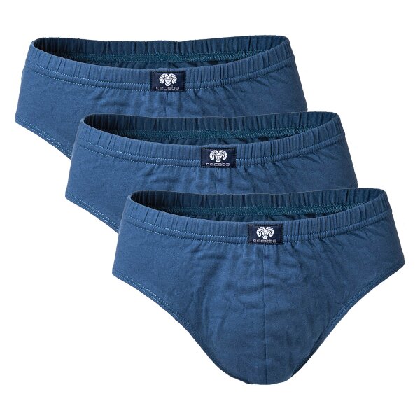 CECEBA Herren Slips, 3er Pack - Sport Slip, Basic, Baumwolle, M-8XL, einfarbig Blau XXL