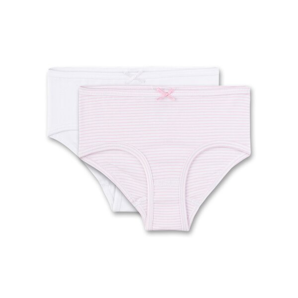 s.Oliver Girls Pack of 2 Hipslip - Briefs, Underpants, Panties, Cotton Stretch, uni Pink striped/White 128