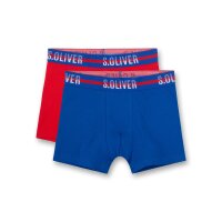 s.Oliver Jungen Hipshorts - 2er Pack, Pants, Unterhose, Cotton Stretch Blau/Rot 176