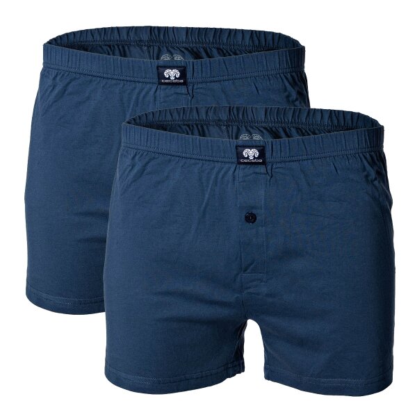 CECEBA Herren Shorts, 2er Pack - Boxershort, Basic, Baumwolle, M-8XL, einfarbig Blau 3XL