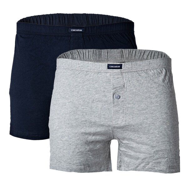 CECEBA Herren Shorts, 2er Pack - Boxershort, Basic, Baumwolle, M-8XL, einfarbig Grau 3XL