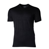 CECEBA Herren American T-Shirt, 2er Pack - V-Ausschnitt, Kurzarm, Baumwolle, uni Schwarz L