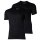 CECEBA Herren American T-Shirt, 2er Pack - V-Ausschnitt, Kurzarm, Baumwolle, uni Schwarz L