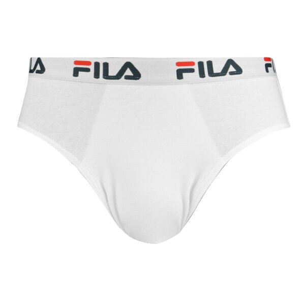 FILA Mens briefs - Briefs, logo waistband, urban, cotton stretch, plain, S-2XL White XL (X-Large)