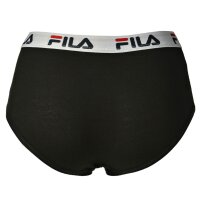 FILA Damen Hipster Slip - Pants, Logo-Bund, Cotton Stretch, einfarbig, XS-XL Schwarz S