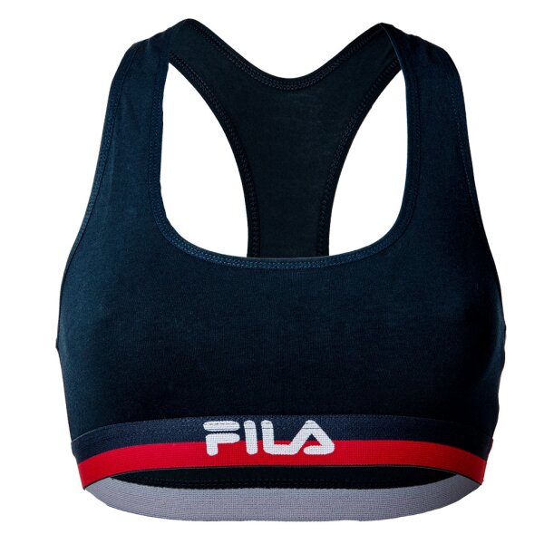 FILA Ladies Bustier - Bra, Sports Bra, Racerback, Cotton Stretch, plain, XS-XL Navy XS (X-Small)