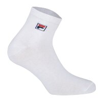 FILA Quarter Socken Unisex, 3 Paar - Kurzsocken, Sport, Logo-Bund, uni, 35-46 Schwarz/Weiß/Grau EU 39-42