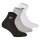 FILA Quarter Socken Unisex, 3 Paar - Kurzsocken, Sport, Logo-Bund, uni, 35-46 Schwarz/Weiß/Grau EU 39-42