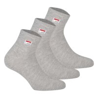 FILA Quarter Socks Unisex, 3 pairs - Short socks, Sport, Logo Waistband, uni, 35-46 Grey EU 43-46 (9-11 UK)