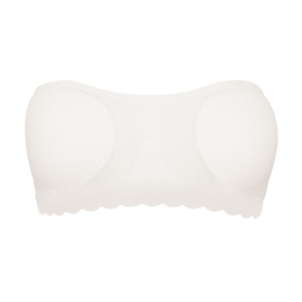 Sloggi Women Bustier, Bra - ZERO FEEL LACE Bandeau, Jacquardtronic lace, plain White M (Medium)