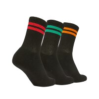 ellesse Unisex Sportsocken PULLO, 3 Paar - Tennissocken, Crew Socken, Logo Schwarz/Bunt 40-43