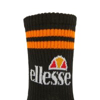 ellesse Unisex Sportsocken PULLO, 3 Paar - Tennissocken, Crew Socken, Logo Schwarz/Bunt 40-43
