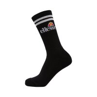 ellesse Unisex Sportsocken PULLO, 3 Paar - Tennissocken, Crew Socken, Logo Schwarz 43-46,5