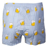 Happy Shorts Mens woven boxer shorts – American style, cotton, patterned Beers M (Medium)