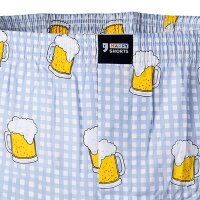 Happy Shorts Mens woven boxer shorts – American style, cotton, patterned Beers M (Medium)