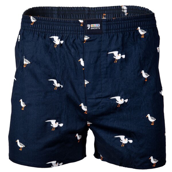 Happy Shorts Men´s Web Boxer Shorts - American Boxer Shorts Seagull M (Medium)