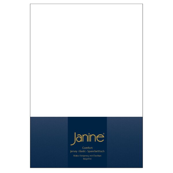 Janine Spannbetttuch Comfort - Elastic-Jersey, Mako-Feinjersey, Bettlaken Weiß 200x200cm