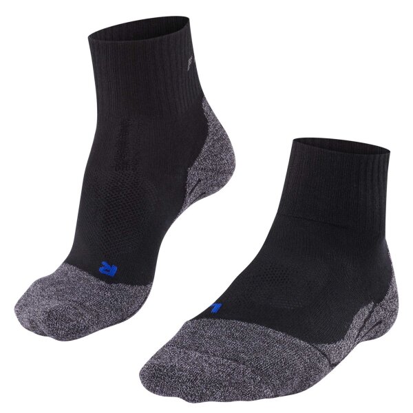 FALKE Herren Sportsocken - TK2 Short Cool, Trekking- und Wandersocken, unifarben Schwarz 42-43