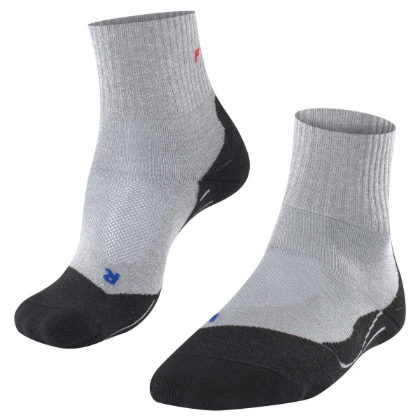 FALKE Men Sports Socks - TK2 Short Cool, Trekking and Hiking Socks, unicoloured Light grey 39-41 (UK 6-6.5)