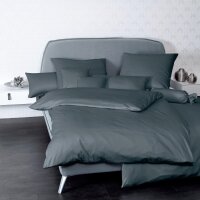 Janine bed linen 2 pieces - maco satin, mercerized cotton, silk finish, plain Anthracite 135x200cm