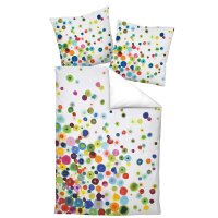 Janine Bettwäsche 2 teilig - Modern Art, Mako-Satin, Baumwolle mercerisiert, Wendebett, Print Multicolor 2 135x200cm