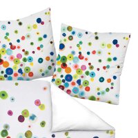 Janine Bettwäsche 2 teilig - Modern Art, Mako-Satin, Baumwolle mercerisiert, Wendebett, Print Multicolor 2 135x200cm