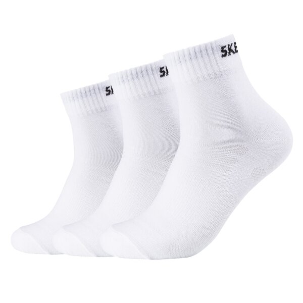 SKECHERS Unisex Quarter Socken, 3er Pack - Basic Kurzsocken, Mesh Ventilation Weiß 35-38