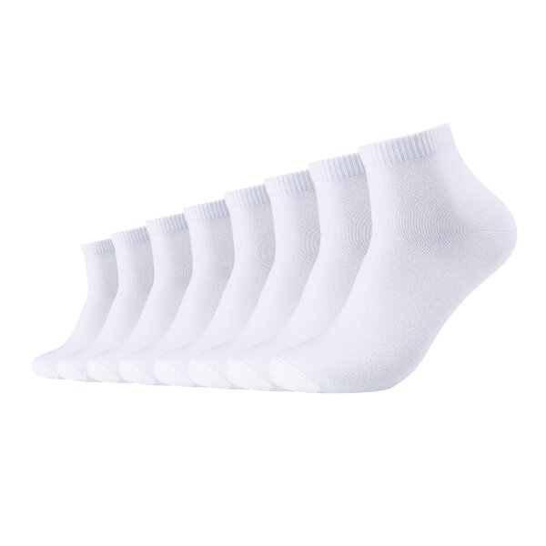 s.Oliver Unisex Socken, 8er Pack - Quarter, einfarbig Weiß 43-46